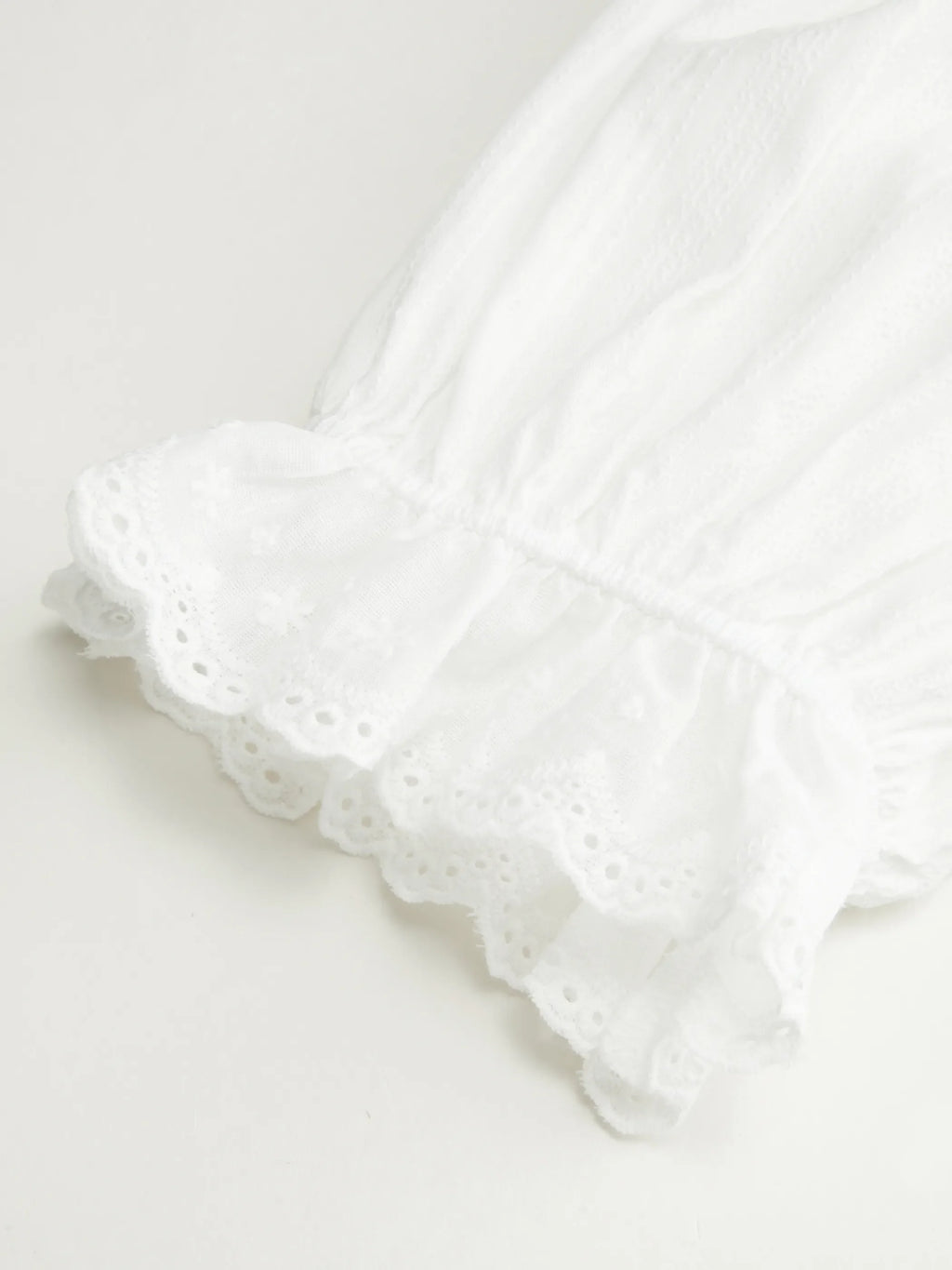Eyelet Ruffle Blouse & Mini Skirt Set