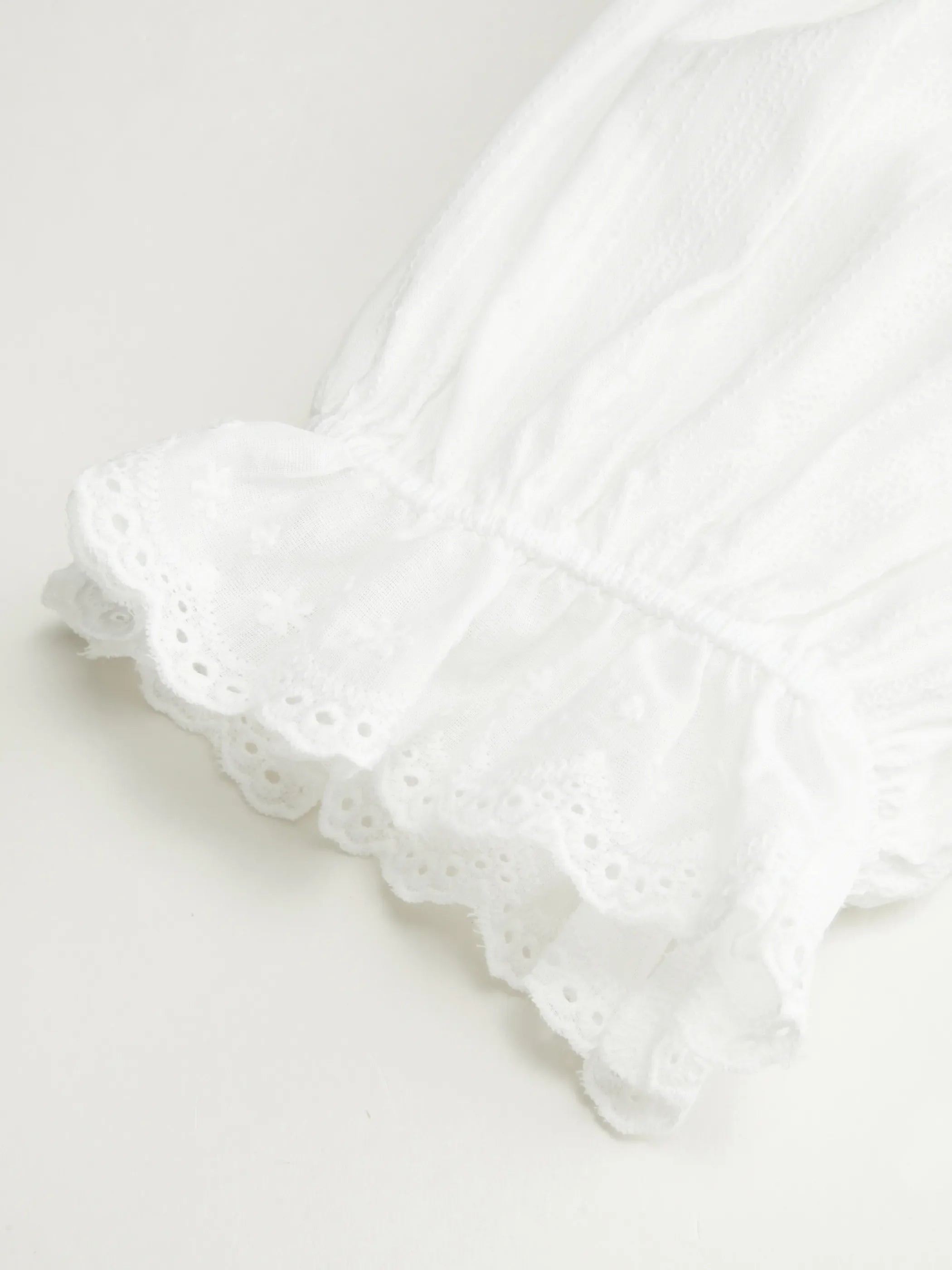 Eyelet Ruffle Blouse & Mini Skirt Set