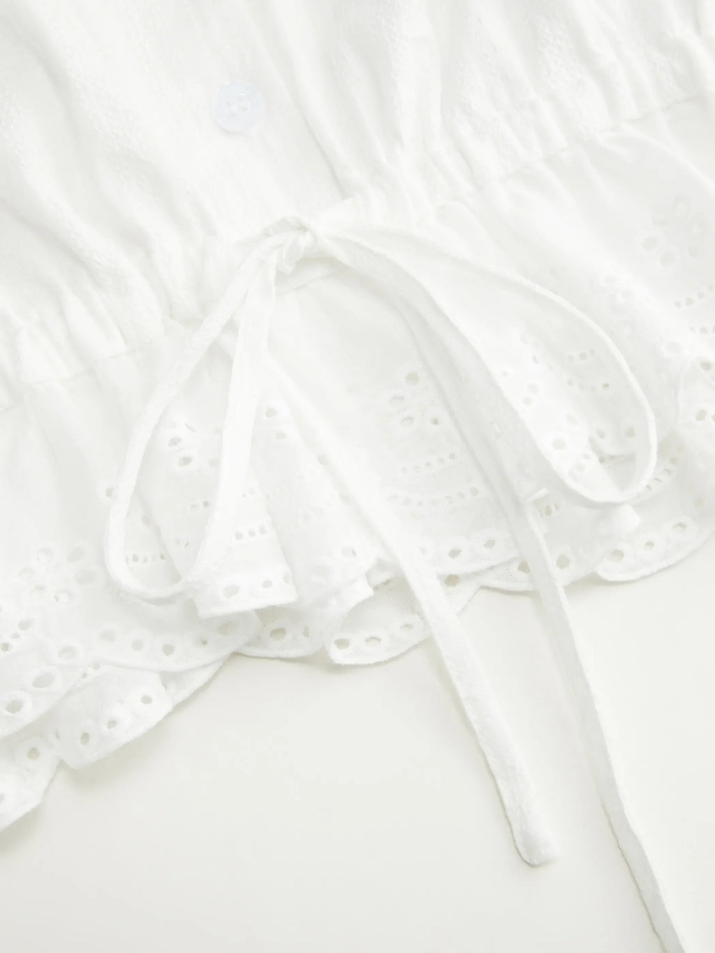 Eyelet Ruffle Blouse & Mini Skirt Set
