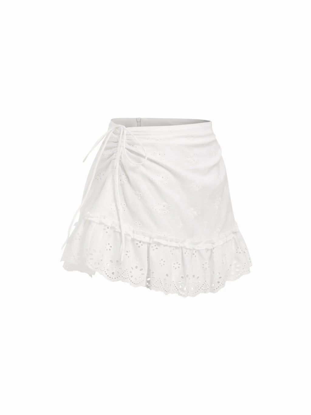 Eyelet Ruffle Blouse & Mini Skirt Set