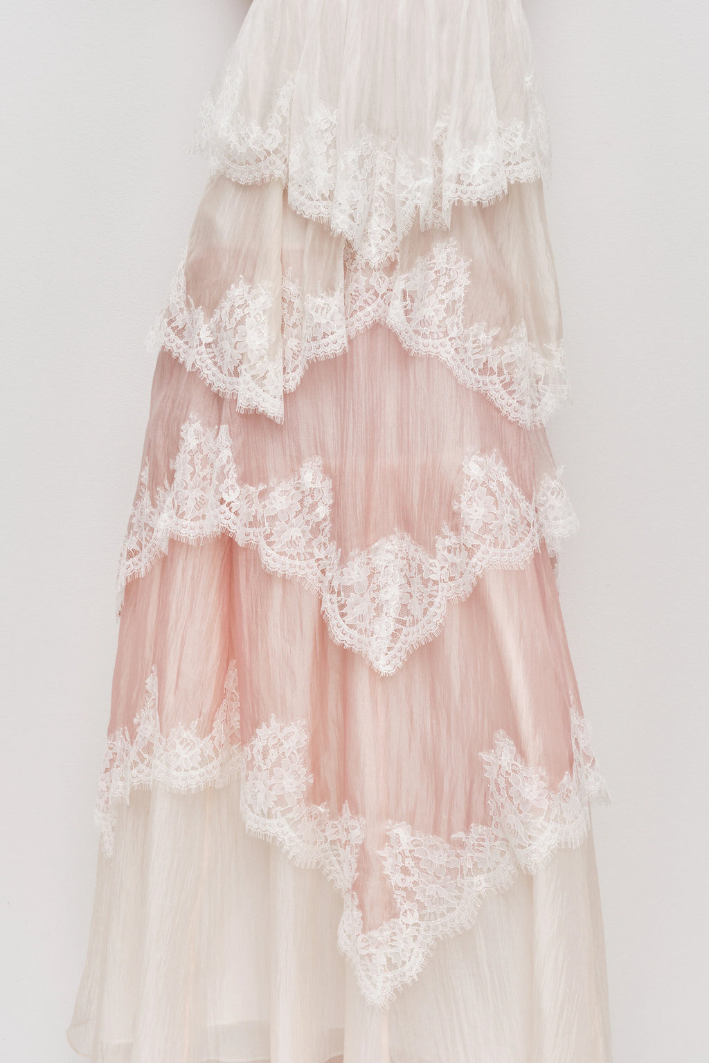 Tiered Lace Trim Maxi Dress