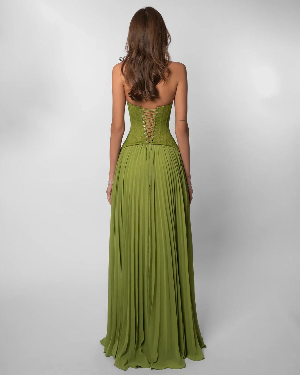 Lace Corset Halter Maxi Gown
