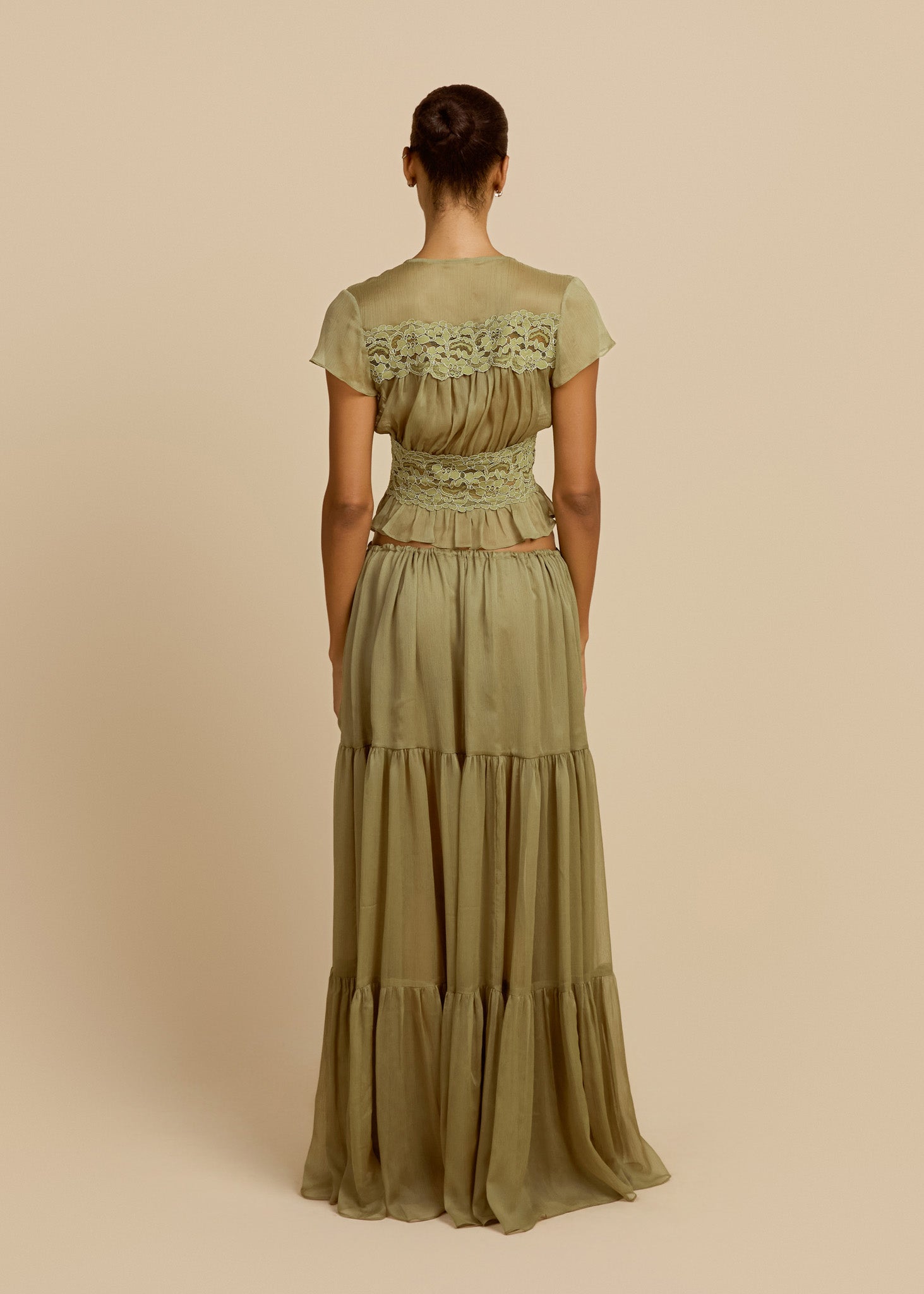 Olive Lace Tiered Set