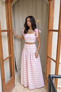 Striped Bow Strap Matching Set