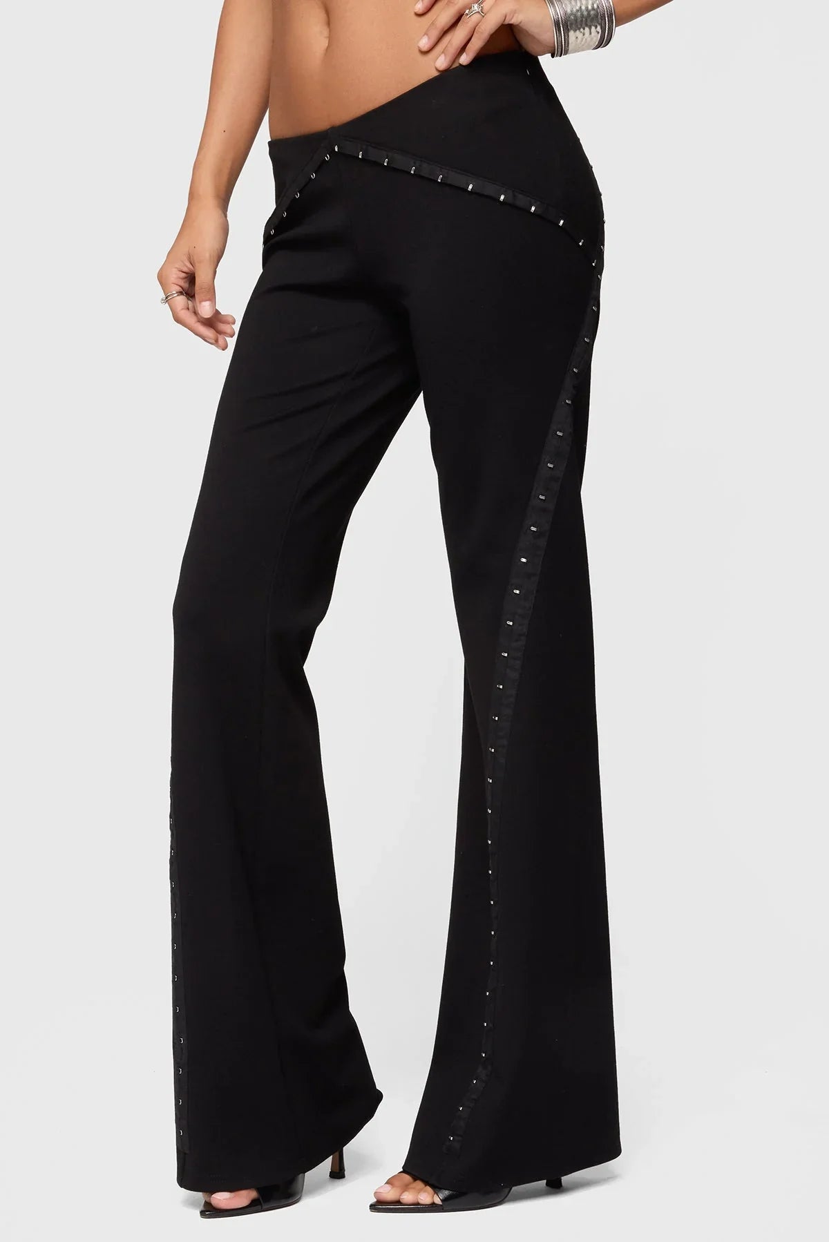 Studded Flare Trousers