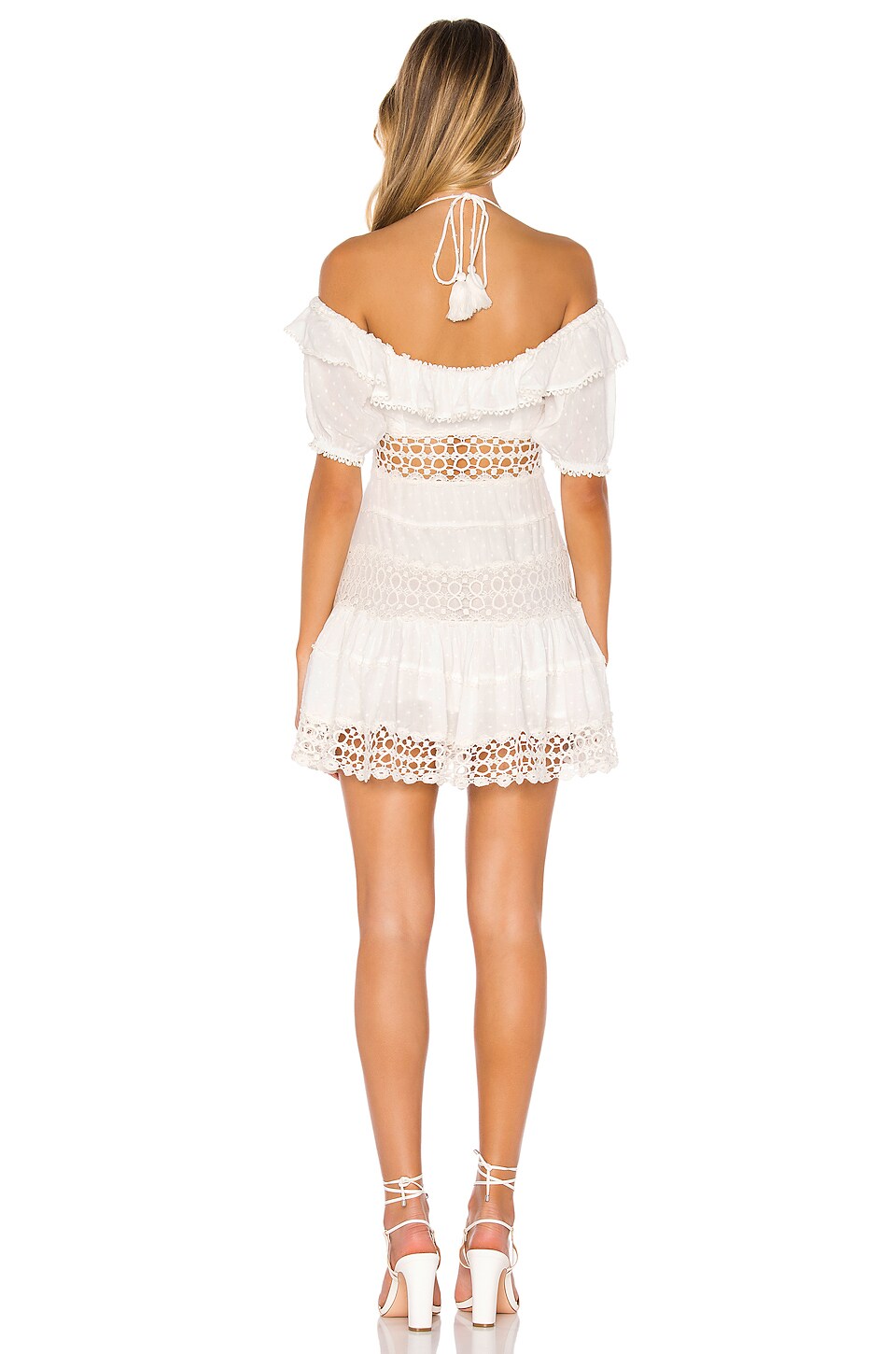Off Shoulder Crochet Mini Dress