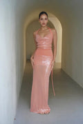 Sequin Halter Maxi Dress
