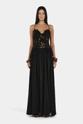 Floral Lace Bodice Maxi Dress