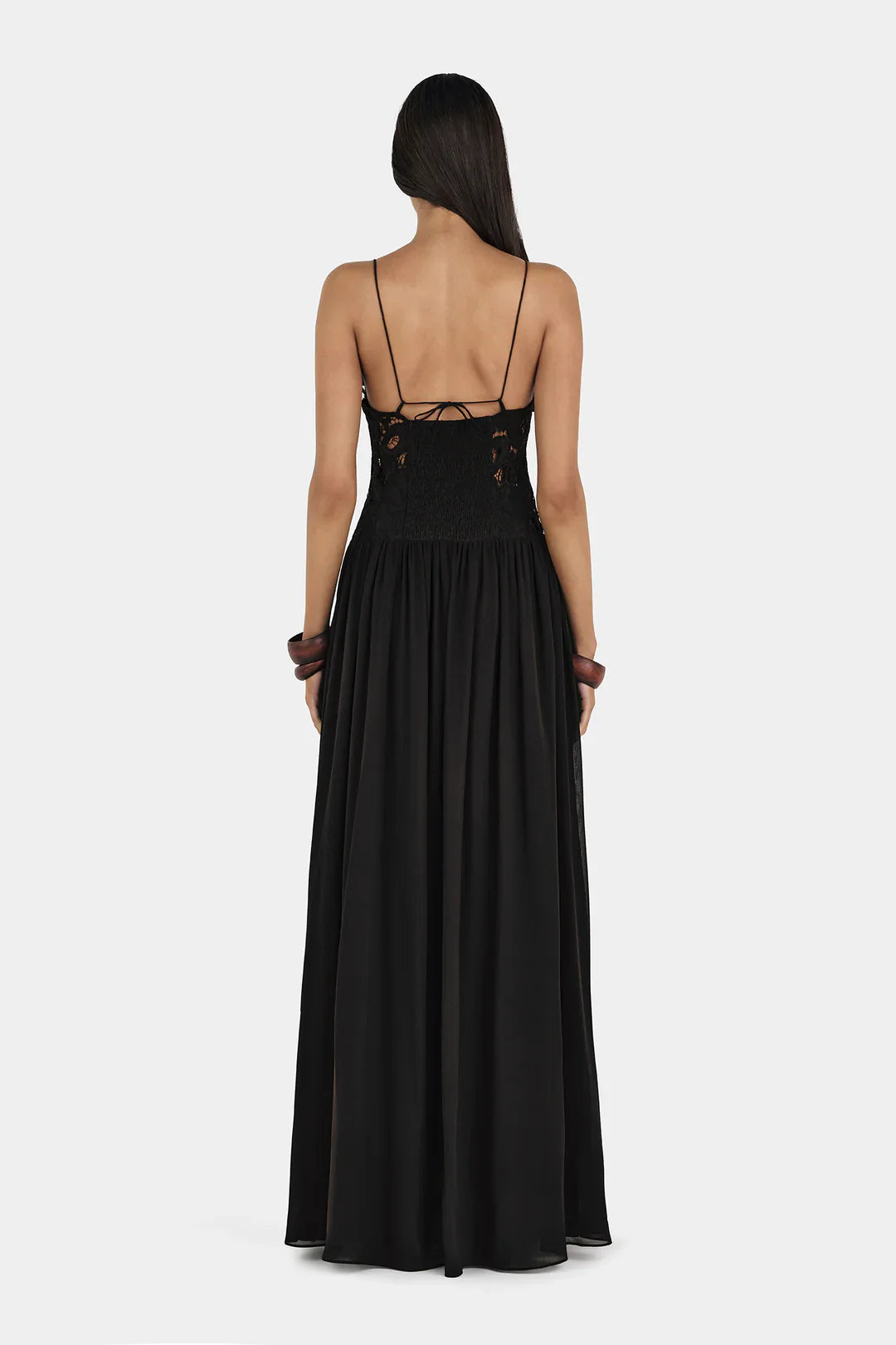 Floral Lace Bodice Maxi Dress