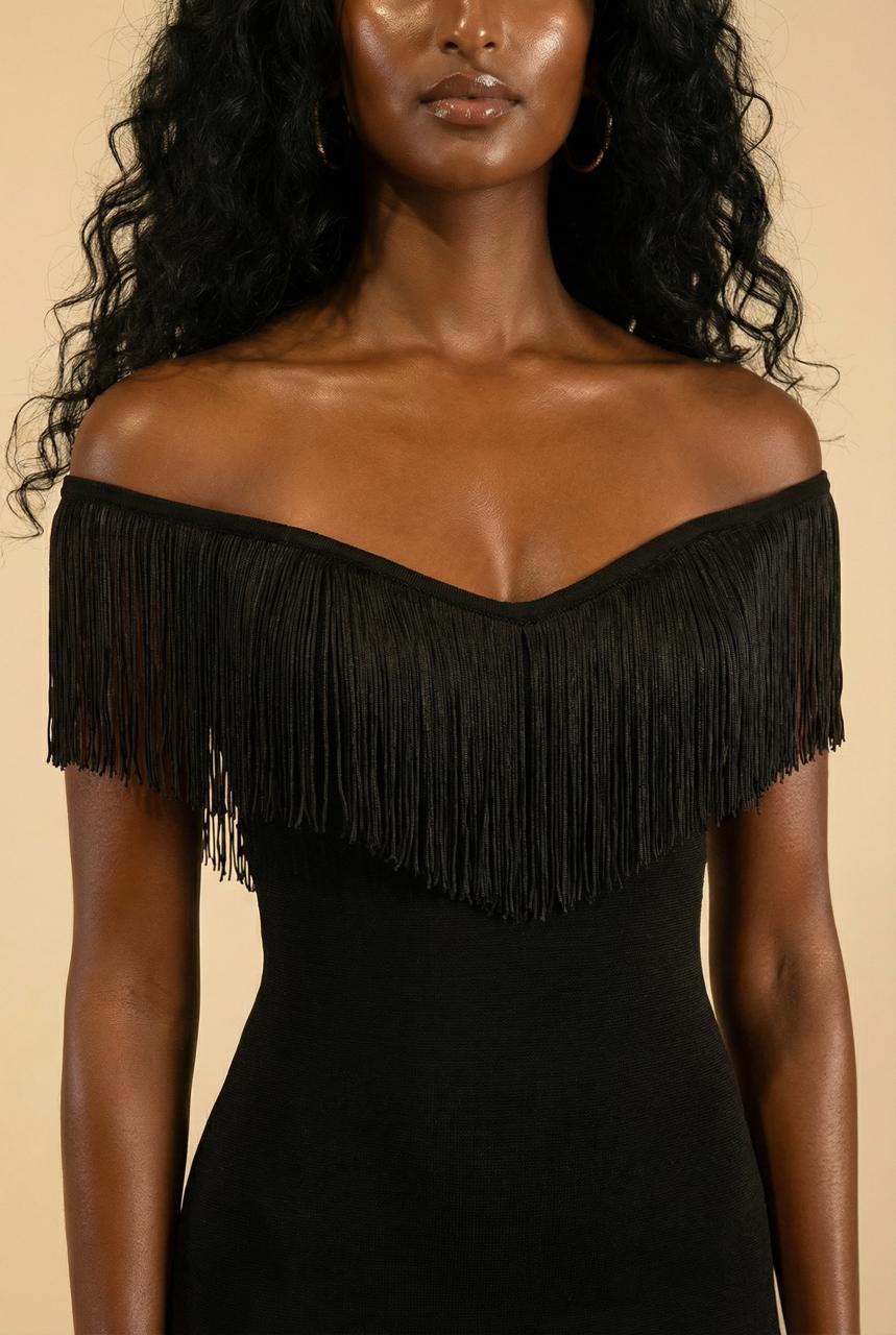 Midnight Fringe Dress