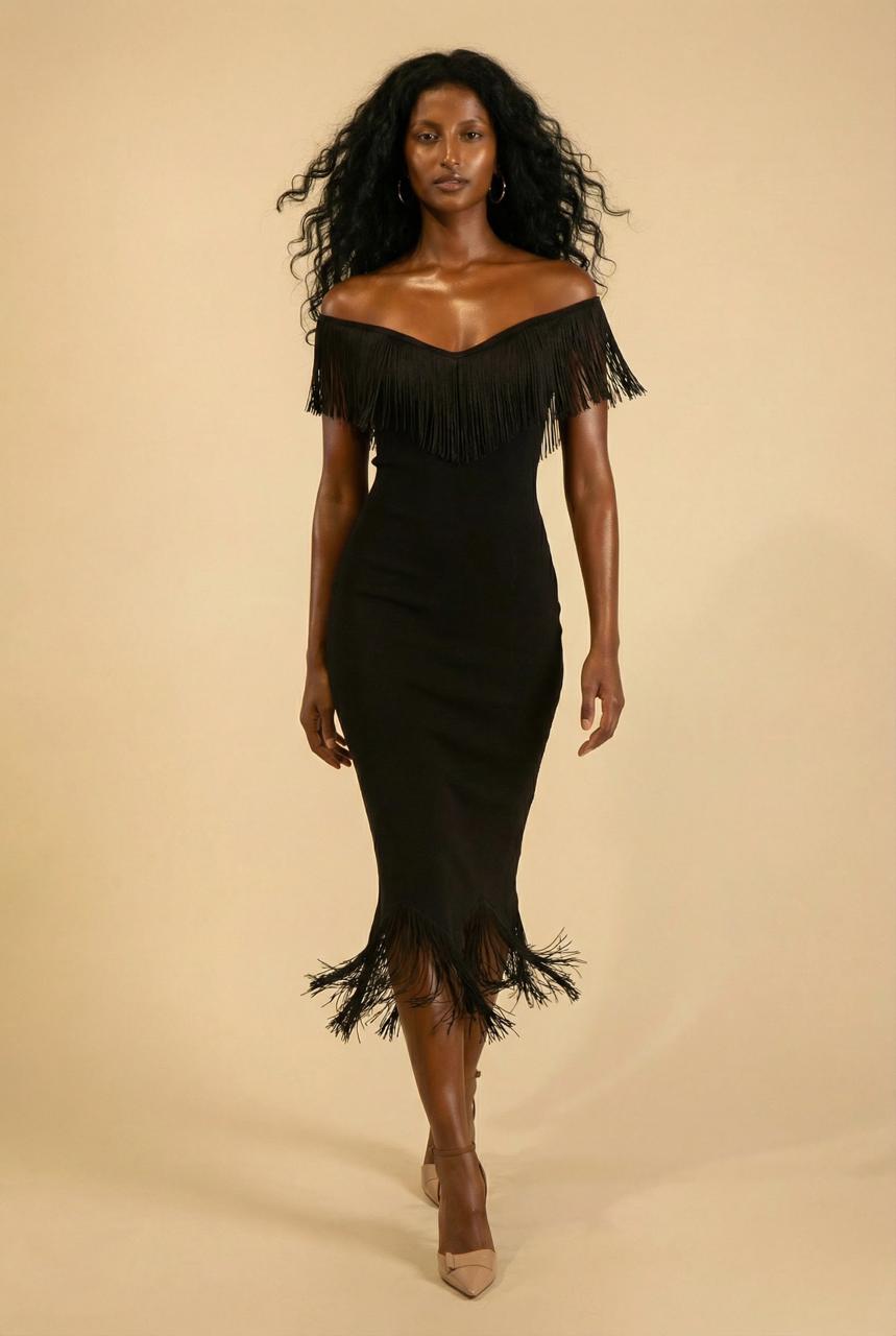 Midnight Fringe Dress