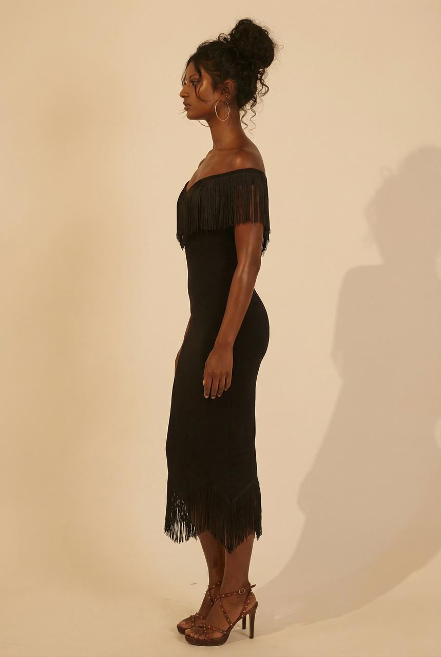 Midnight Fringe Dress