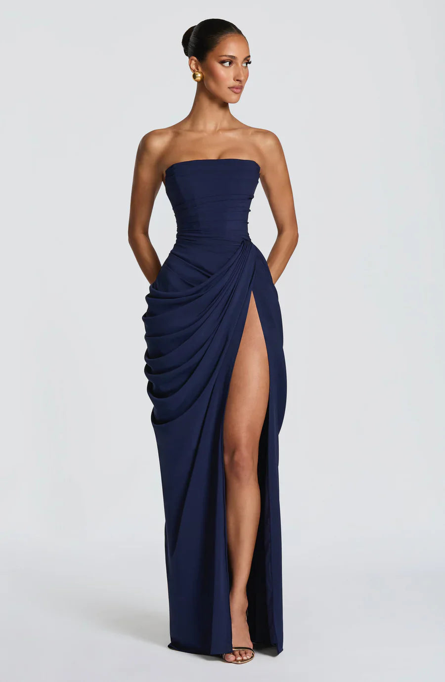 Butter Yellow Strapless Maxi Dress