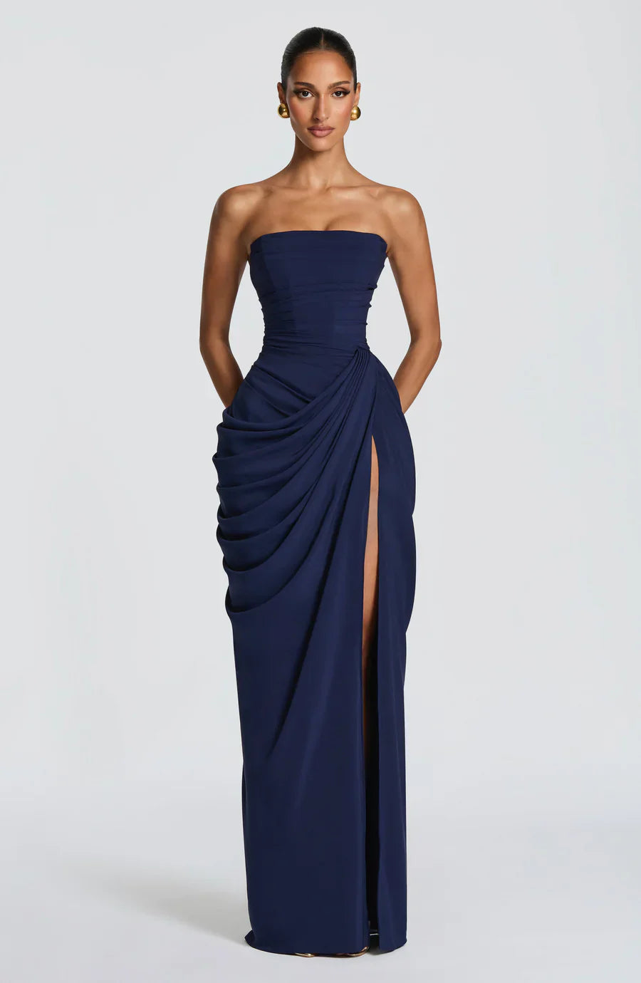 Butter Yellow Strapless Maxi Dress